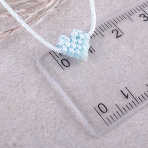 Плетений браслет "Серце",  блакитний, С10116
