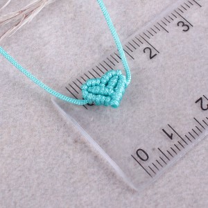 Плетений браслет "Серце",  бірюзовий, С10117