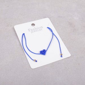 Плетеный браслет "Сердце" синий, С10120
