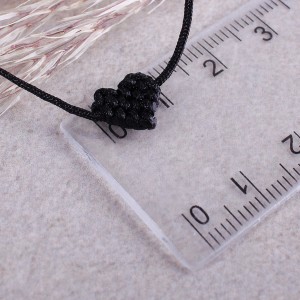 Плетений браслет "Серце",  чорний, С10121
