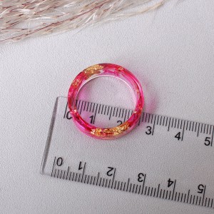Кільце з деревної смоли, рожевий, С10188