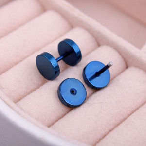 Сережки гвоздики у вигляді гантелі сині, С10264