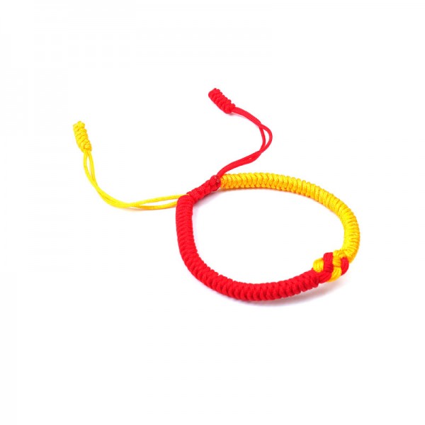 Плетеный браслет, желто-красный, С10330