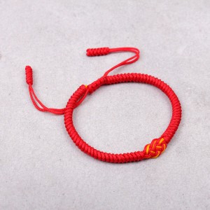 Плетеный браслет, красный, С10331