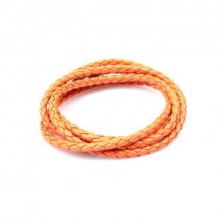 Мужской кожаный браслет, оранжевый