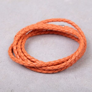 Мужской кожаный браслет, оранжевый, С10402