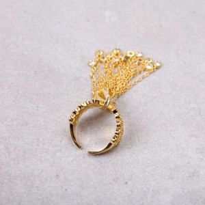 Женское кольцо с подвеской "Корона", С10409