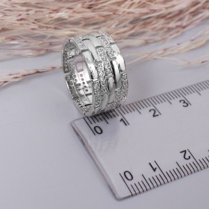 Женское кольцо широкое с камнями, С10424