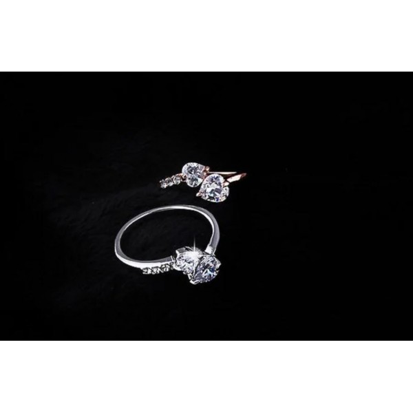 Женское кольцо "Сердца" серебристое, С10506