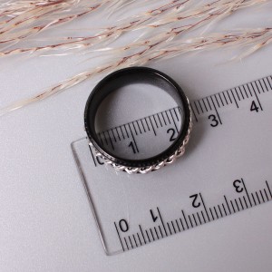 Мужское кольцо спиннер "Цепь", черное, С10585