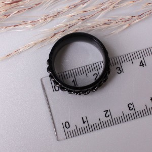 Мужское кольцо спиннер "Цепь", черное, С10587