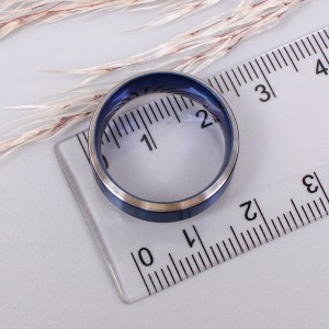 Мужское кольцо, синяя полоса, С10604