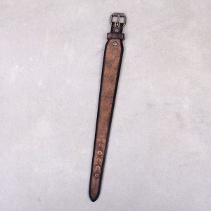 Шкіряний браслет широкий, коричневий, С10689