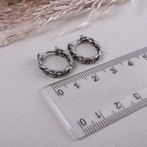 Сережки-кільця "Ланцюг" , сріблясті, С10702