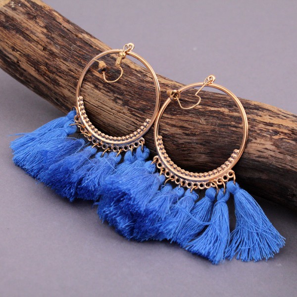 Сережки жіночі пензлики, блакитні, С10732