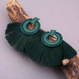 Сережки жіночі пензлики, зелені