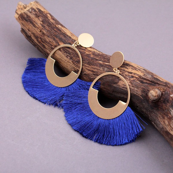 Сережки жіночі пензлики, сині, С10739