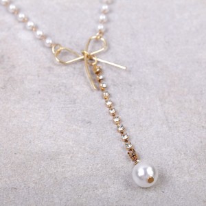 Женское ожерелье с жемчугом "Бант", С10780