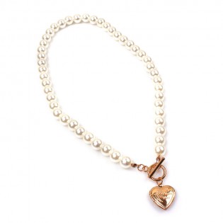 Женское ожерелье с жемчугом "Сердце"