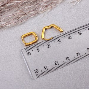 Женские серьги кольца, золотистые, С10925