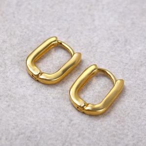 Женские серьги кольца, золотистые, С10925