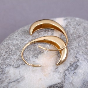 Женские серьги кольца, золотистые, С10930