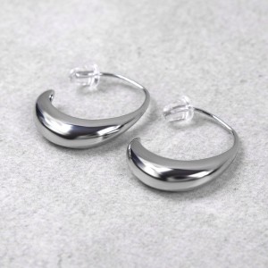 Женские серьги кольца, серебристые, С10931