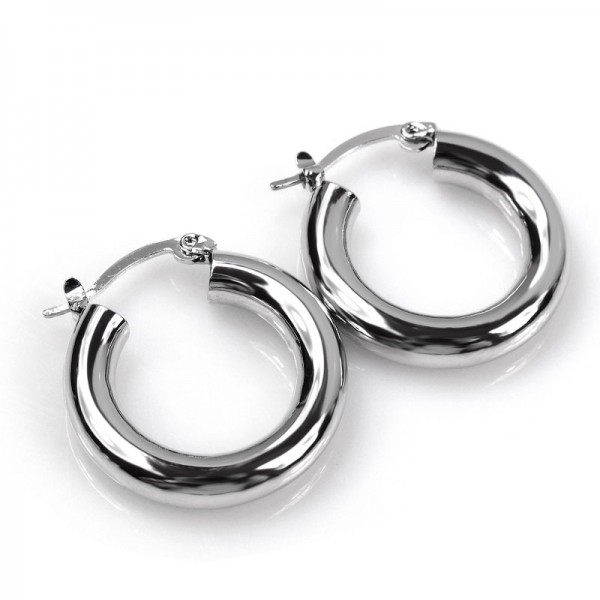 Жіночі сережки кільця, сріблясті, С10932
