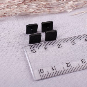Сережки чорні "Квадртат", С10955