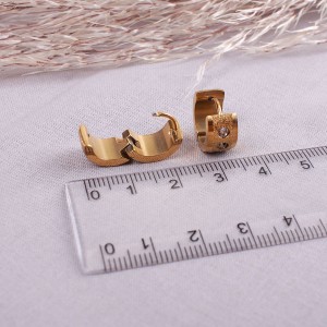Жіночі сережки-кільця з камінням, С10964