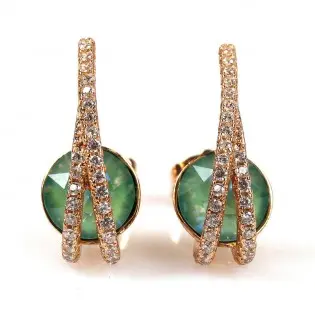 Сережки гвоздики Xuping з кристалами Swarovski, позолота 18К